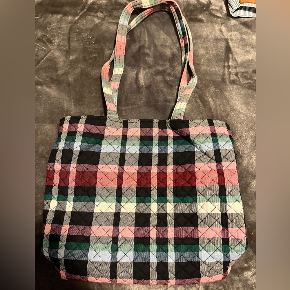Vera Bradley plaid tote bag